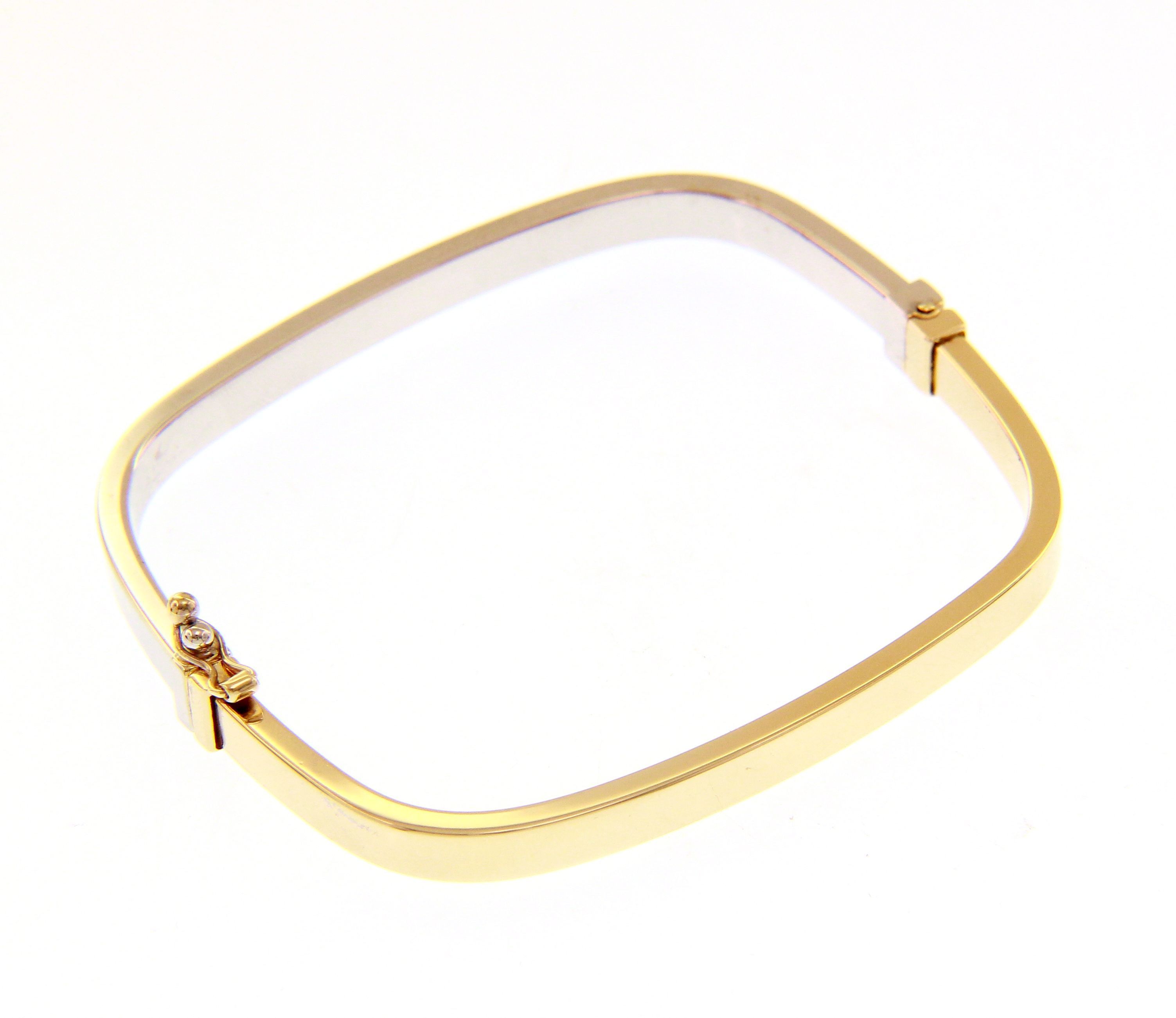 Gold and white gold parallelogram bracelet with clasp k14 (code S219999)